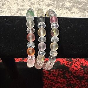 Elegant Memory Wire Multicolor Beaded Bracelet